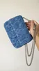 Designer Bag Tote Brand Luxury Camellia Dark Pattern Embroidery Ancient Silver Chain Adjustable Denim Love Size 20 14 8cm