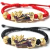Pulseira estilo chinês sorte contas de oração artesanal corda trançada pulseira para homens mulheres pulseira pixiu riqueza boa sorte pulseiras presente