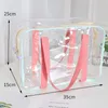 1 Pc Korean Style Women Clear Summer Beach Bag Waterproof Large Travel Zipper Shoulder Bag Female Wing Toiletry Bag Handbag x8Nv#