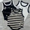 Stripped Women Singlets Tanks Cropped Contrast Color Knitted Singlet Luxury Designer Woman Knits Tees