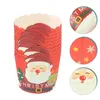 Disposable Cups Straws 50 Pcs Christmas Cupcake Box Muffin Cartoon Decoration Paper Liners For Decorate