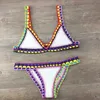 explosieve handgehaakte bikini gebreide patchwork badpakset 240321