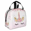 Nette Einhorn Carto Muster Tragbare Lunch Box Frauen Wasserdichte Thermische Kühler Lebensmittel Isolierte Mittagessen Tasche Schule Kinder Student t1iW #