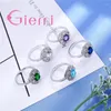 Bagues de cluster Grand rond brillant cristal pierre bague pour femme cérémonie de mariage fête shopping bijoux et CZ