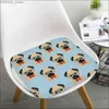 Almofada/travesseiro decorativo pug cão almofada tapete de cadeira europeia Costo macio da almofada para o pátio de refeições Decoração de jardim externo em casa tatami y240401