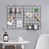 Decorative Plates Iron Grid Home Wall Decoration DIY Hanging Rack Display Art Storage Box Basket Mesh Shelf Holder Organizer