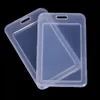 2 pezzi semplice trasparente 11 * 7 cm Porta carte di nome in plastica con coperchio per carte di credito T8dr #