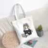 Leuke Tote Bag Stray Kids SKZOO Kpop Linnen Stof Schouder Shopper Tassen voor Vrouwen Eco Opvouwbare Herbruikbare Winkeltassen Nieuwe Stijl O6Kz #