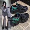 Fitnessschoenen Casual dames sneakers hoge hakken platform sport herfst dik bodem wandelen 2024 ademende gevulkaniseerd 44