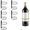 Magazynowanie kuchenne 4PCS Montowany na ścianę stojak na wino Red Botting Holder Stand METAL IRUTHT WAKING ORGANIZER DECORACJA 2024