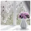 Wall Stickers Bedroom Bathroom Home Waterproof Glass Window Privacy Film Sticker PVC Frosted Ink Painting Flowers