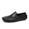 Casual Shoes Men Italian Loafers Moccasins Slip On Genuine Leather Mens Flats Breathable Footwear Male Driving Soft