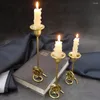 Titulares de vela luz francesa luxo esculpido ferro castiçal metal barra mesa ornamentos candelabro jantar titular acessórios para casa ornamento