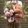 Decorative Flowers Wholesale Faux Flower Wedding Decoration Silk Rose Peonies Artificial Bouquet