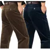 Corduroy Pants Loose Middleaged Joggers Men Dad installerade på hösten och vintern 2023 Herrens avslappnade byxor för 240319