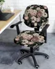 Housses de chaise plante fleurs feuilles vertes fauteuil élastique housse d'ordinateur extensible amovible housse de bureau siège fendu