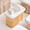 Storage Bottles Durable Grain Solution Transparent Sealed Container With Filter Double-open Lid For Home Plastic Cereals