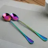 Spoons 1/3PCS Colorful Long Handled Teaspoons Juice Coffee Stirring Cutlery Stainless Steel Spoon Ice Cream Dessert Kitchen