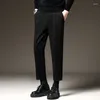 Abiti da uomo Autunno Pantaloni da completo in lana Stile coreano Abito in lana per uomo Ufficio Formale Matrimonio Business Casual Pantaloni da uomo 2024 D12