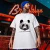 Men's T-skjortor Zazomde Summer Hip Hop Streetwear Men T-shirt överdimensionerade Panda Vintage Shirt 260gsm bomullstskjorta unisex toppar tees kläder