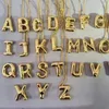Collane con ciondolo Ciondoli placcati in oro con lettere dell'alfabeto dalla A alla Z, semplici pendenti con lettere iniziali