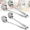 Colheres 4 pcs Prático Colher de Pote de Aço Inoxidável Sopa Long Handle Scoop para Restaurante Home (2pcs 2pcs