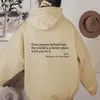 Damen Hoodies 2024 Ankunft Gepolstertes Sweatshirt Vegan Brief Gedruckt Känguru Tasche Kordelzug Hoodie Kleidung Mode Hemd