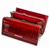 Véritable cuir femmes portefeuilles femme Alligator portefeuille marque de luxe porte-monnaie conception pochette porte-carte fermeture éclair dames sacs à main V9TL #