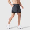 Les shorts de créateurs se vendent bien.Short d'été pour hommes, séchage rapide, respirant, Double couche, Anti-éblouissement, faux deux pièces, entraînement, course à pied