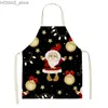 Aprons Home Christmas Kitchen Apron Linen Leeveless Women/ Kids Aprons Antifouling Waterproof Home Cleaning Tools Delantal Cocina Mujer Y240401