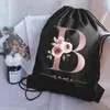 Nome personalizado saco de cordão portátil leve mochila saco de cordão viagem esporte ao ar livre caminhadas sapatos saco de armazenamento de roupas j8AI #
