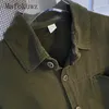 Casual overhemden voor heren Amerikaanse retro groene werkkleding met lange mouwen Mode knappe innerlijke herentops Mannelijke kleding