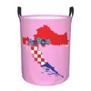 Мешки для белья, корзина с флагом Хорватии, складная хорватская патриотическая корзина для одежды, корзина для детской, детские игрушки, ящик для хранения