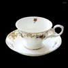 Kopjes Schoteltjes 220ML Fijne Bone China Cappuccino Kop Met Schotel Noble Latte Engelse Tasse Cafe Esspresso