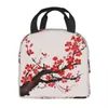 Sac à déjeuner isolé de Style japonais en fleurs de cerisier pour femmes Sakura Floral Frs refroidisseur boîte à déjeuner thermique bureau pique-nique voyage X9D7 #