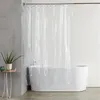 Zasłony prysznicowe 4set 180cmx180cm z tworzywa sztucznego Peva Wodoodporna zasłona przezroczysta biała przezroczysta łazienka z haczykami