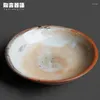 Plates Shibayaki Retro Ceramic Chinese Zen Pastry Fruit Dim Sum Tea Plate