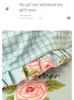 Ensembles de literie Quatre pièces Polyester Impression de fleurs et teinture dentelle ébouriffée simple drap-housse en coton lavé à la maison 1,8 m couette