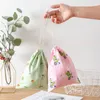 casual Women Cott Drawstring Shop Bag Eco Reusable Folding Grocery Cloth Underwear Pouch Case Travel Xmas Gift Bag G9QC#