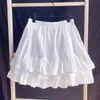 Ruffles koronkowe patchwork bawełniany biała mini spódnica z wysokim talią spódnice dla kobiet 2024 Summer 240323