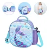 mermaid Bento Bag Kids Lunch Bags Light Blue Tote Box Students Child Portable Thermal Reusable Portable Lunch Cooler Bag i8Xl#