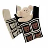 bear Knot Wrist Bag Simple Weave Tote Bag Knitted Bag Handbag Shop Bags Travel x8vO#