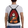 Bolsa de cordão de drawstring de panda personalizada para treinamento de mochilas de ioga homens homens yoga meditati esportes academia sackpack p3ol#