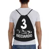 Ricciardo Numero 3 Borse con coulisse Donna Uomo Sport portatile Palestra Sackpack Zaini portaoggetti per allenamento da corsa automobilistica W8B1 #