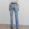 Jeans da donna IOO TR di alta qualità dritto femminile 2024 cento con pantaloni casual in cotone sottile lunghi