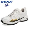 Casual Shoes Bona 2024 Designers Action Leather Mesh Running Men Sport Lightweight Sneakers Man Athletic Training Footwear