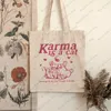 1pc K es un álbum de gato Patrón positivo Patrón de comillas bolsas de lona de bolsas para viajes para viajar Commute Women's Reusable Shop Y1ql#