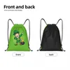 Anpassad rolig Dabbing Leprechaun St Patricks Day DrawString Bag för butik Yoga ryggsäckar Kvinnor Män sport Gym Sackpack D7ZU#