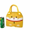 Novo Carto Lunch Bag Mulheres Kawaii Pato Grosso Sacos De Armazenamento De Alimentos Térmicos Crianças Grande Capacidade Isolados Sacos De Alimentos Professor Presente L6dP #