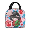 Japonais Keiko Kokeshi Doll Sac à lunch isolé Design mignon Kimo Geisha Dolls Girls Cooler Thermal Bento Box Lunch Boxes n8Gp #